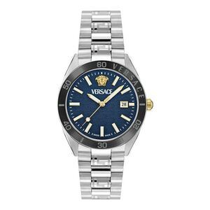 Versace V-Dome Bracelet Watch Silver Mens